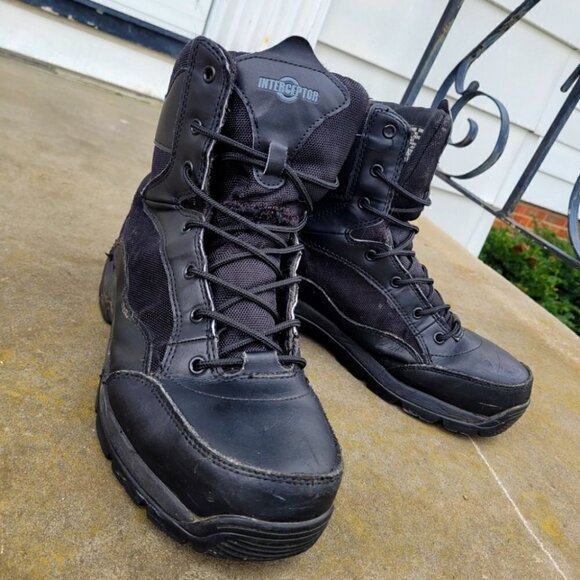 Interceptor Shoes Men 10 Tactical Kentin Boots Side Zip Black - Picture 1 of 6